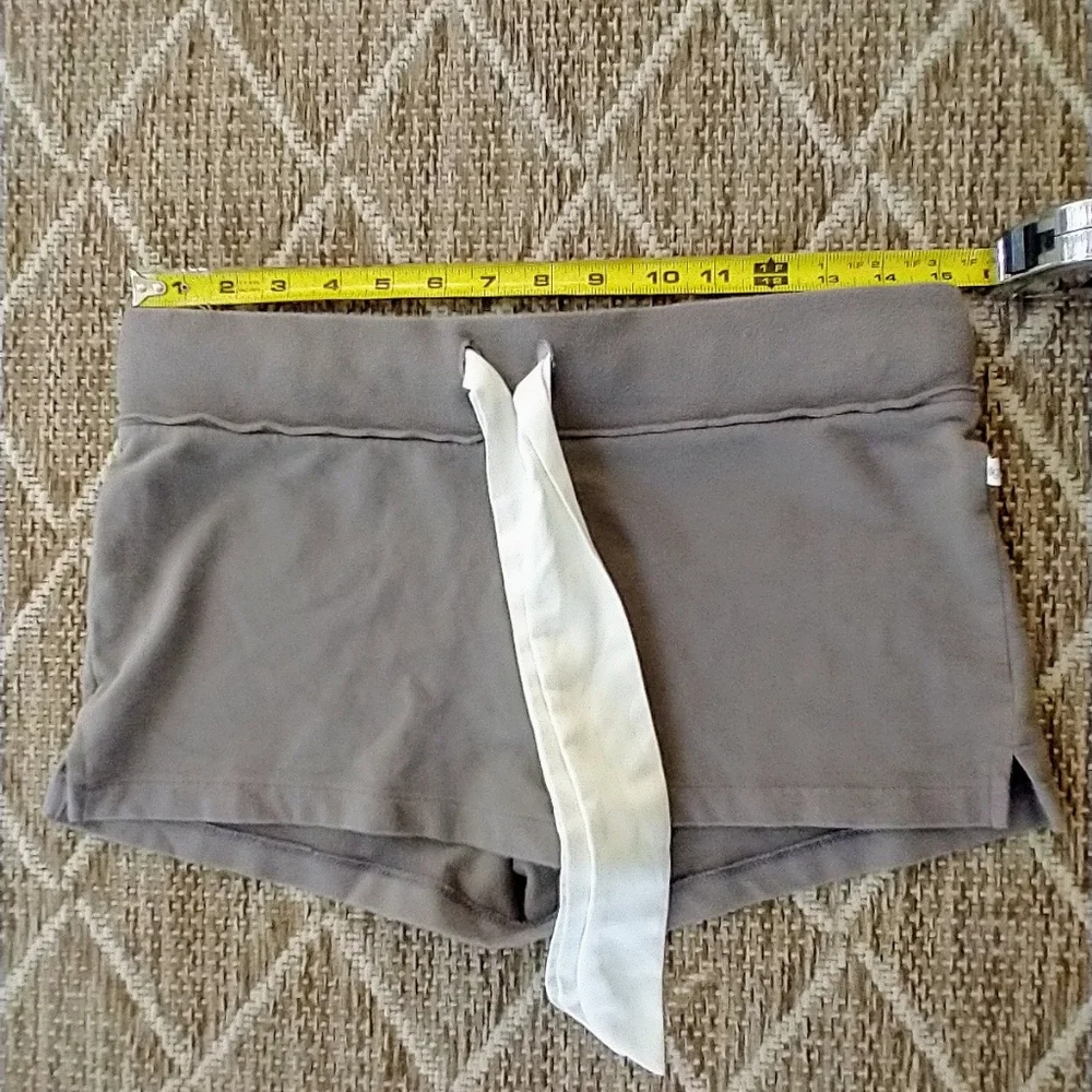 Low Rise Short Shorts Yoga/ Athletic Adjustable White Satin Bow - Picture 13 of 16